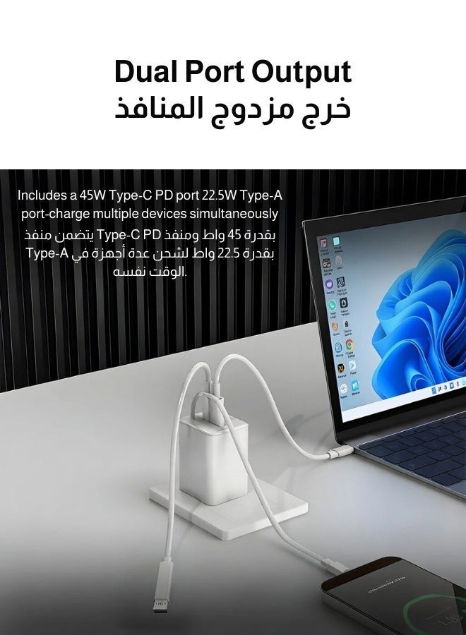 اتش بي شاحن جداري مع سلك تايب سي مدمج بقوة 80 واط - Image 5